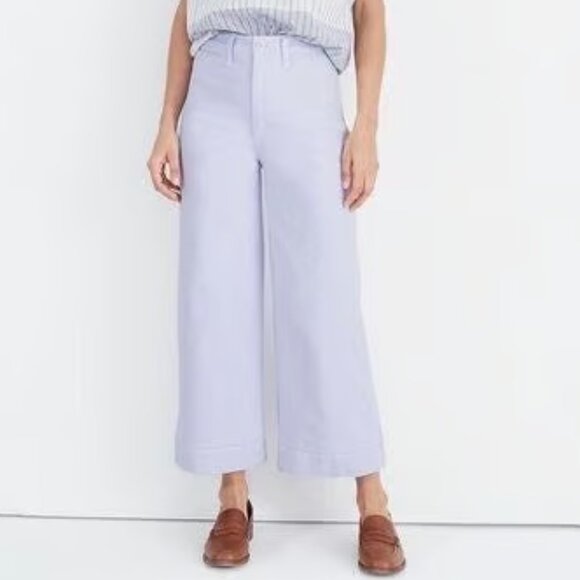 Madewell Pants - NEW NWT! MADEWELL EMMETT WIDE-LEG CROP PANTS PALE LAVENDER HIGH RISE sz 36